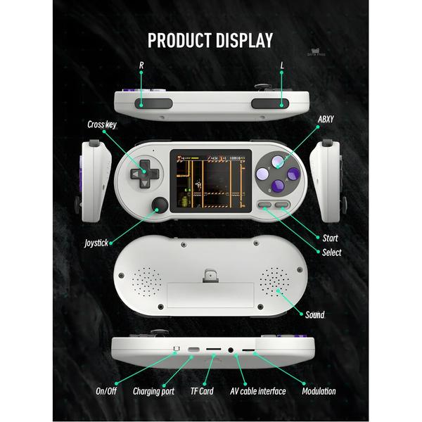 Imagem de Console Portátil Infantil Data Frog - Tela IPS 3" com 6000 Jogos Retrô