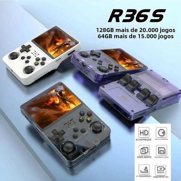 Imagem de Console Portátil Retrô com 128GB - Tela IPS de 3,5" e 2 Controles