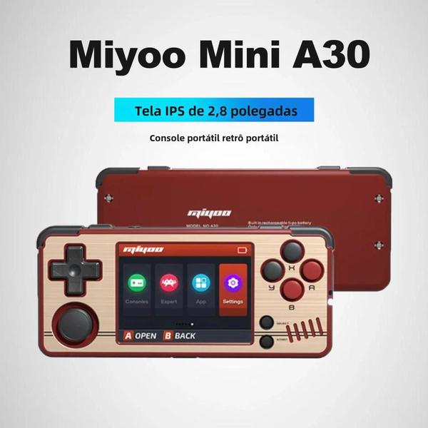 Imagem de Console Portátil Retrô Miyoo Mini A30 - Tela 2.8" IPS HD, WiFi e Sistema Linux