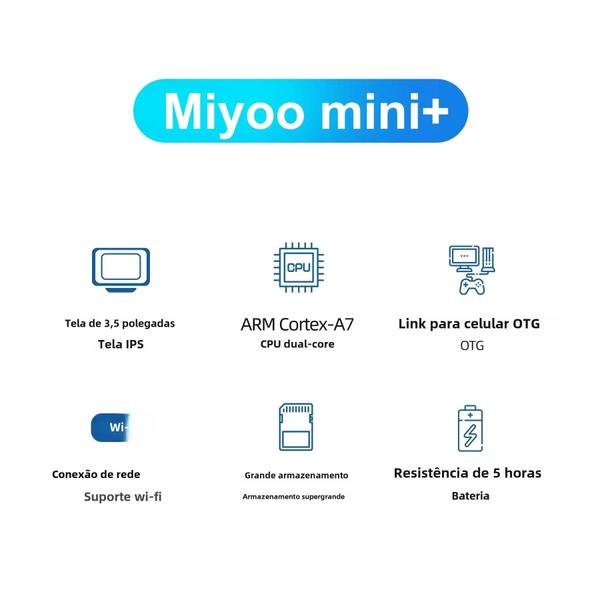 Imagem de Console Portátil Retrô Miyoo Mini Plus - Tela IPS, Sistema Linux e Jogos Clássicos