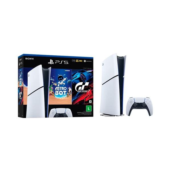 Console Sony PlayStation 5 Slim, Edição Digital, SSD 1TB, Controle Sem Fio DualSense + 2 J...