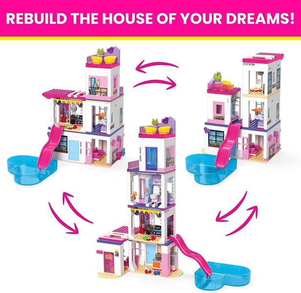 Imagem de Construindo um conjunto de brinquedos Mega Barbie Color Reveal DreamHouse