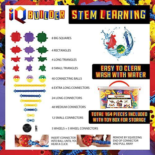 Imagem de  construtor de QI  de brinquedos de aprendizagem STEM  de Engenharia de Construção Criativa Fun Educational Building Toy Set para meninos e meninas idade 3 4 5 6 7 8 9 10 anos de idade  Melhor presente de brinquedo para crianças  Kit de jogo top b