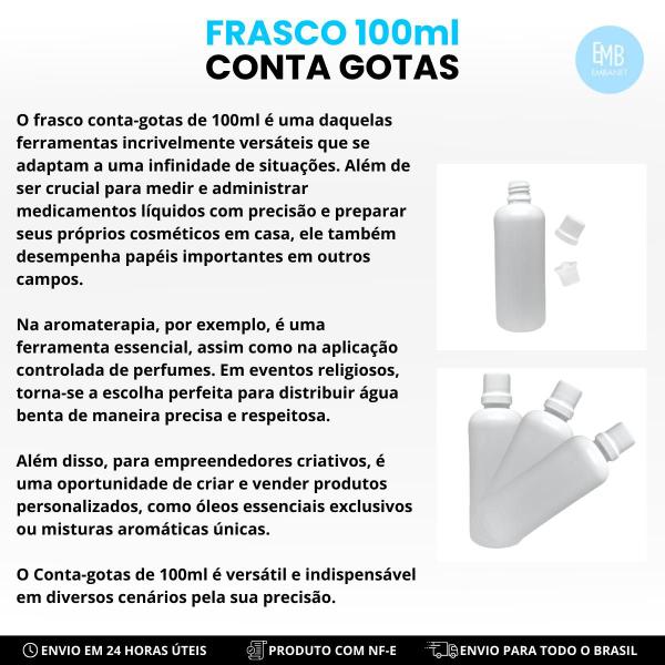 Imagem de Conta Gotas Frasco 100ml Tampa Lacre Gotejador - 5 Unidades