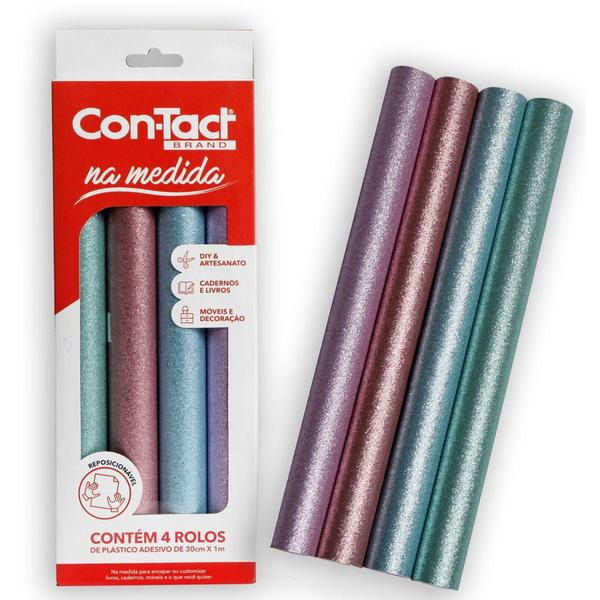 Imagem de Contact 30CMX1M NA Medida Glitter C/4CORES - Plastcover