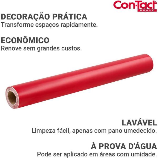 Imagem de Contact Liso 45CMX10M Brilho Vermelho