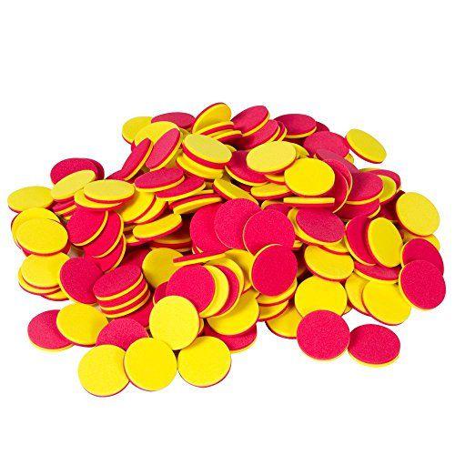 Imagem de Contadores de Espuma, Vermelho e Amarelo, para Contagem e Matemática, Crianças, 600 unidades