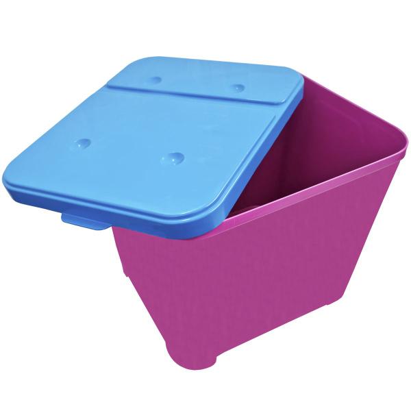 Imagem de Container Furacão Pet Rosa Com Tampa Azul 15Kg