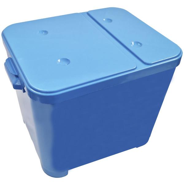 Imagem de Container Porta Ração Canister Plástico com Tampa Azul Protege Conserva Furacão Pet 15 Kg Azul com Tampa Azul