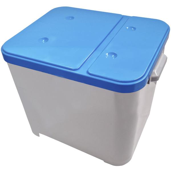 Imagem de Container Porta Ração Canister Plástico com Tampa Azul Protege Conserva Furacão Pet 15 Kg