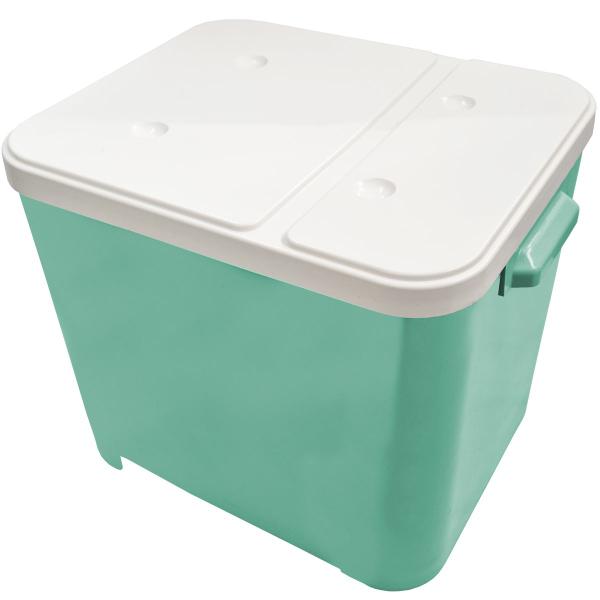 Imagem de Container Porta Ração Canister Plástico com Tampa Protege Conserva Furacão Pet 15 Kg Verde