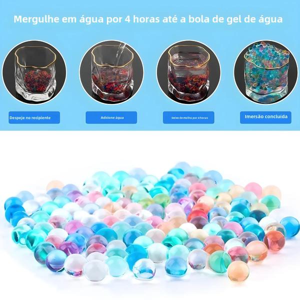Contas de Água em Gel Não Tóxicas (7-8mm) - 20.000 Unidades para Pistola de Gel e Solo de Cristal Imagem de Contas de Água em Gel Não Tóxicas (7-8mm) - 20.000 Unidades para Pistola de Gel e Solo de Cristal