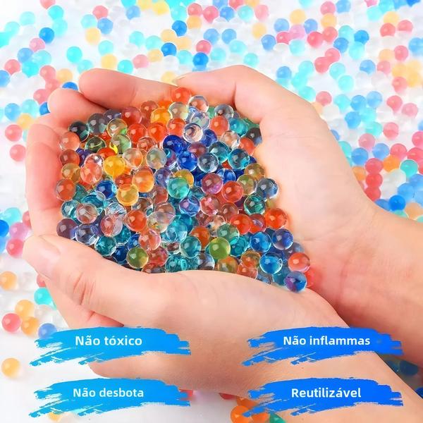 Contas de Água em Gel Não Tóxicas (7-8mm) - 20.000 Unidades para Pistola de Gel e Solo de Cristal Imagem de Contas de Água em Gel Não Tóxicas (7-8mm) - 20.000 Unidades para Pistola de Gel e Solo de Cristal