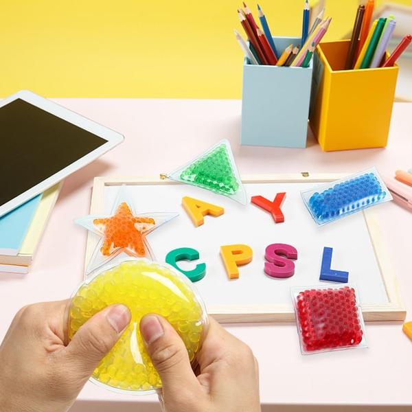 Contas de água sensorial Brinquedo para crianças 6 pacote, formas de aprender brinquedo para crianças, fidget bolas de estresse para autismo / alívio de ansiedade para adultos, sacos de feijão ótimo para cornhole jogando carnaval quintal jogo ao ar - LESONG Imagem de Contas de água sensorial Brinquedo para crianças 6 pacote, formas de aprender brinquedo para crianças, fidget bolas de estresse para autismo / alívio de ansiedade para adultos, sacos de feijão ótimo para cornhole jogando carnaval quintal jogo ao ar