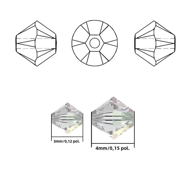 Imagem de Contas De Cristal Bicone De 4 Mm 300 Peças De Acessórios Para Fazer Joias Contas Soltas Requintadas