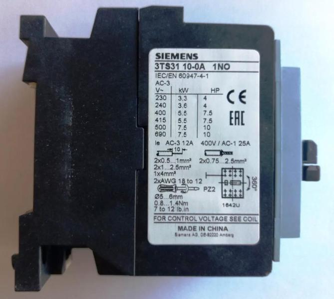 Imagem de Contator 220V 50/60Hz 12A 3Ts31 10-0An2 Siemens