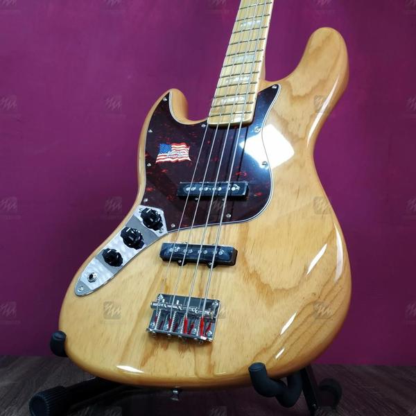 Imagem de Contra Baixo Canhoto 4 Cordas Jazz Bass SX SJB75LH Natural com Escudo Tortoise - SX