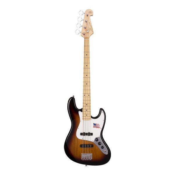 Imagem de Contra Baixo Jazz Bass 4 Cordas Sx Sjb Alder Sunburst 3 Tons com Escudo Branco - SX