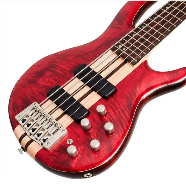 Imagem de Contrabaixo 5 Cordas Ativo Pré Bartolini Cort A5 PLUS FMMH Open Pore Black Cherry