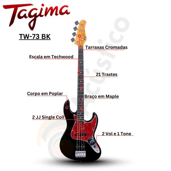 Imagem de Contrabaixo Tagima Jazz Bass TW-73 4 Cordas Preto