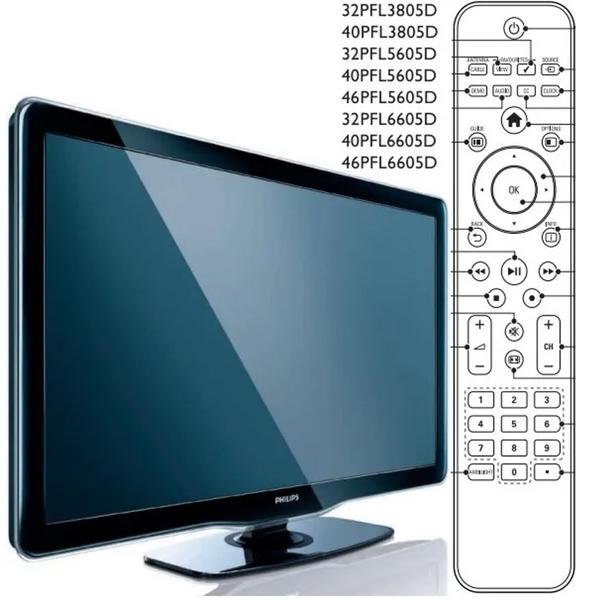 Imagem de Control Remot 7445 Repõe Tv Philips Série 7000 32pfl5605d 32pfl5605d/78 32pfl5604d 3805d 5605d 6605d