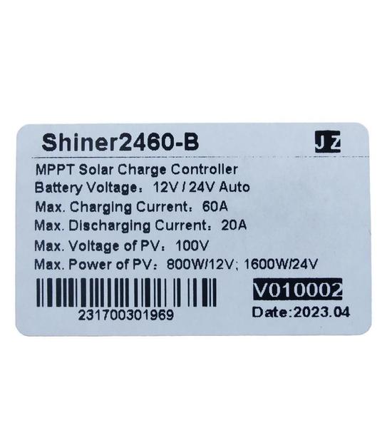 Imagem de Controlador Carga 60A Srne Mppt Shiner2460-B Bluetooth