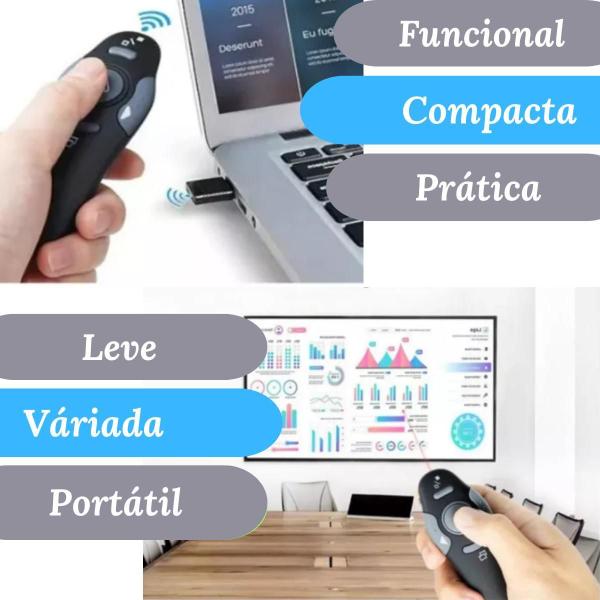 Imagem de Controlador Controle Wirelles Laser Presenter Projetor Pc