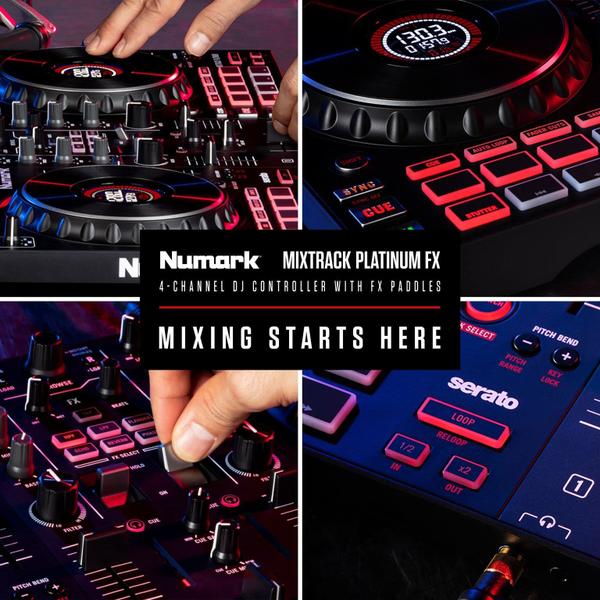 Controlador de DJ Numark Mixtrack Platinum FX Serato 4 Deck