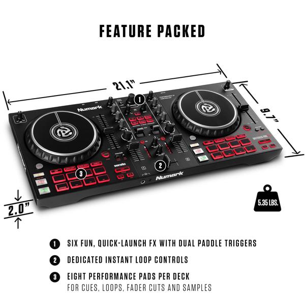 Numark DJコントローラー MIXTRACK pro II Controlador de DJ Numark Mixtrack Pro FX 2 Deck com Serato DJ