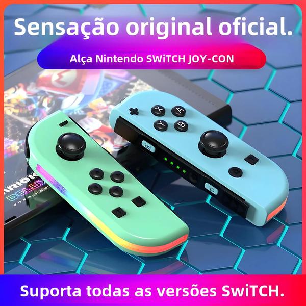 Imagem de Controlador de Jogo RGB Sem Fio para Nintendo Switch OLED - com Vibração Dupla