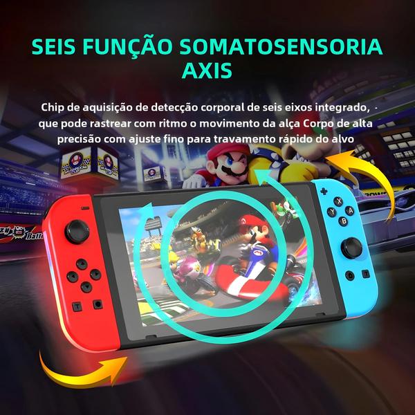 Imagem de Controlador de Jogo RGB Sem Fio para Nintendo Switch OLED - com Vibração Dupla