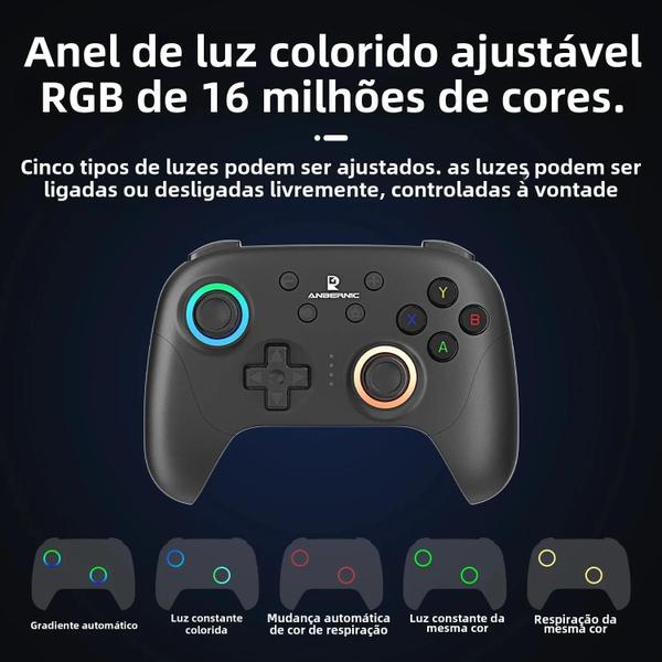 Imagem de Controlador De Jogos Retrô Com Fio Sem Fio ANBERNIC RG P01 Bluetooth Gamepad Joystick De Efeito Hall