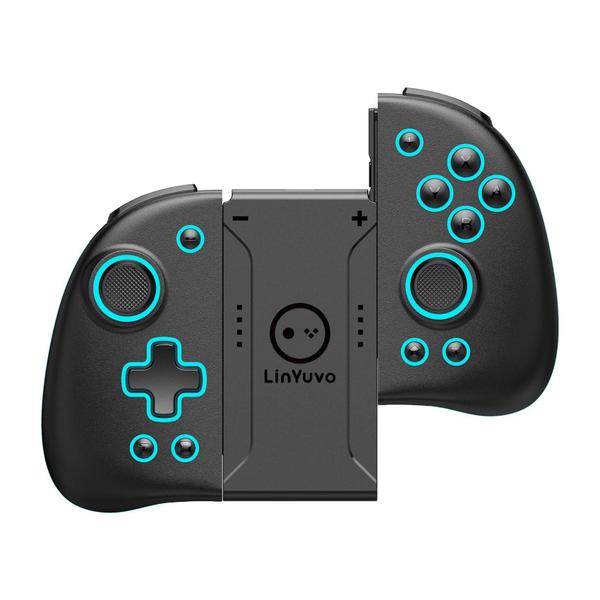 Imagem de Controlador de Joy Pad Sem Fio para Switch OLED - 8 Cores de LED Ajustáveis - Joystick com Efeito Hall