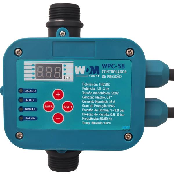 Imagem de Controlador De Pressão Eletrônico Água Wpc-58 1.5 A 3.0 Cv