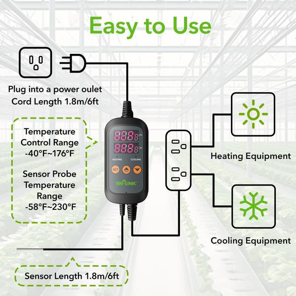 Imagem de Controlador de temperatura BN-LINK Smart WiFi para aquecimento/resfriamento