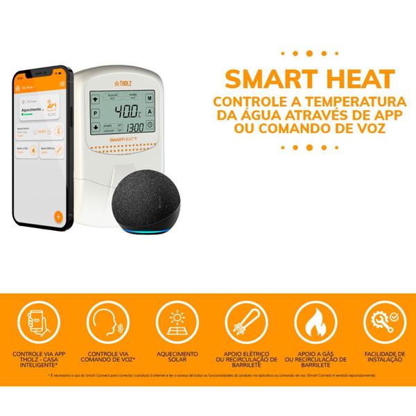 Imagem de Controlador de Temperatura para Aquecimento Solar Digital TSZ com Apoio Elétrico e Wi-fi - Tholz