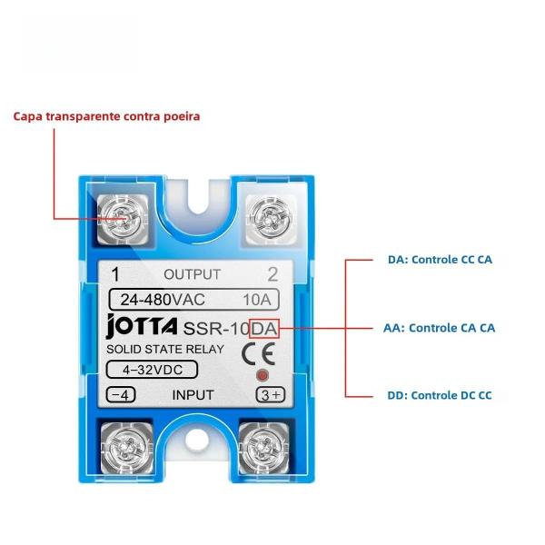 Imagem de Controlador de Temperatura SSR Monofásico - Módulos de Relé de Estado Sólido 10DA, 25DA, 40DA, 10AA, 25AA