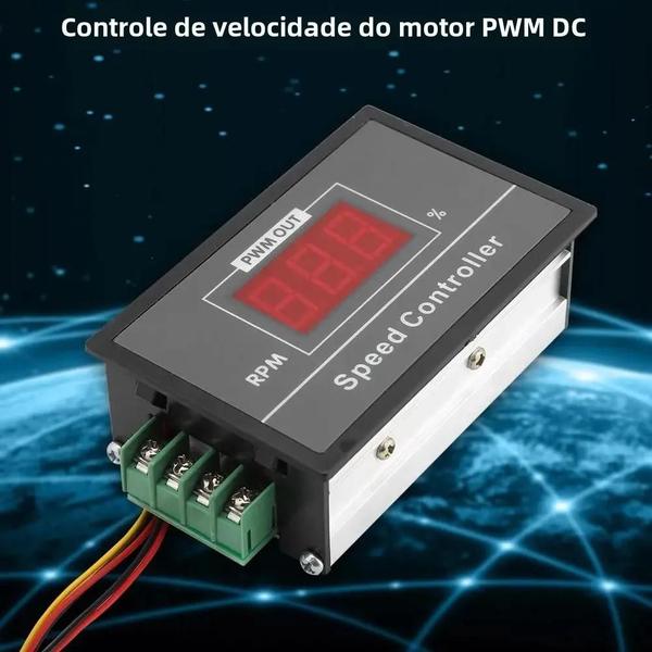 Imagem de Controlador de Velocidade de Motor DC PWM 30A - Alta Tensão (6-60V) com Interruptor