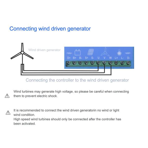 Imagem de Controlador híbrido solar eólico Hilitand 24V 48V MPPT 1000W