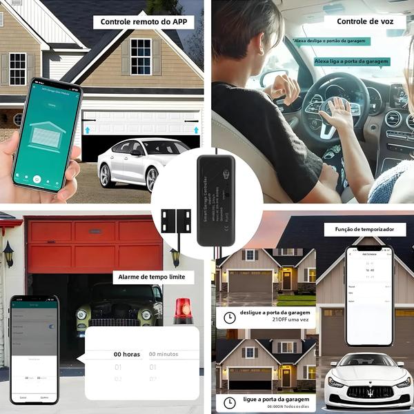 Imagem de Controlador Inteligente De Abertura De Porta De Garagem Wifi Controle Remoto Sem Fio Por Voz Alexa