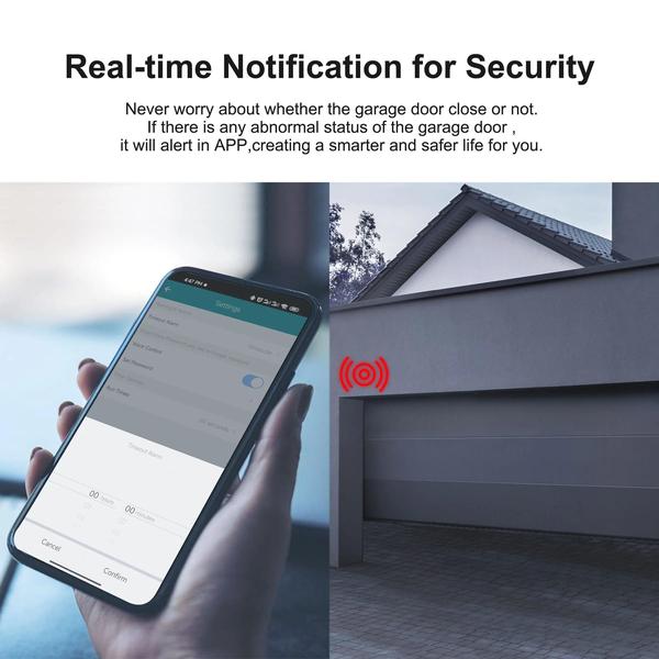 Imagem de Controlador Inteligente de Porta de Garagem Wi-Fi - Compatível com Alexa, Google Home e App