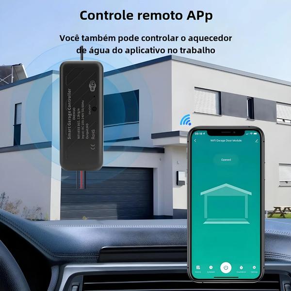 Imagem de Controlador Inteligente de Porta de Garagem Wi-Fi - Controle Remoto e por Voz (Alexa)