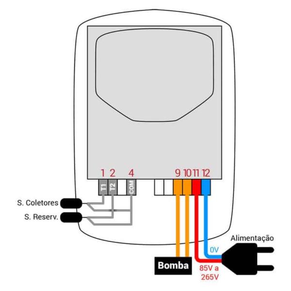 Imagem de Controlador Para Aquecimento De Piscina Por Diferencial De Temperatura Automático Automasol Tdi Bivolt - Ageon