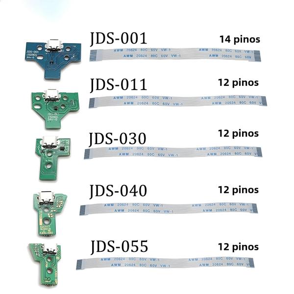 Imagem de Controlador PS4: Cabo Conector Micro USB 12/14 Pinos - Carregamento e Porta de Placa TingDong