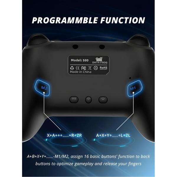 Imagem de Controlador Sem Fio para Nintendo Switch OLED/Lite - Gamepad com Função Turbo (1000mAh)