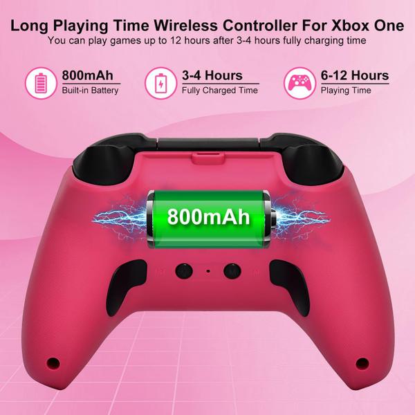 Imagem de Controlador sem fio Xbox One Haeborl RGB LED Light Deep Pink