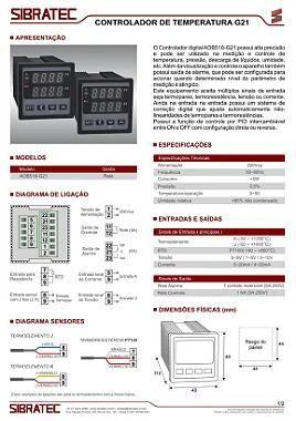 Imagem de Controlador temperatura  pid aob518-g21 -48x48 rele sibratec