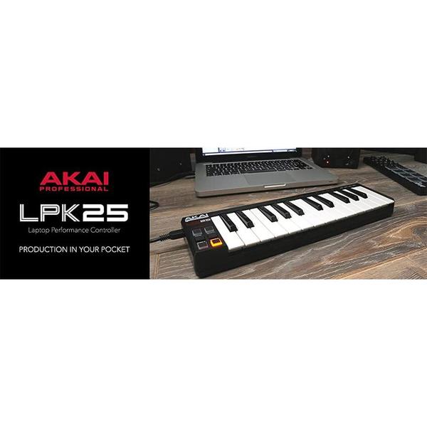 Imagem de Controlador usb-midi pad portátil de 25 teclas - akai