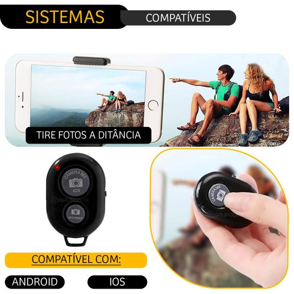 Imagem de Controle Bluetooth Disparador De Fotos E Videos P/ Celular shutter Monopod Tripé Selfie Ring Light