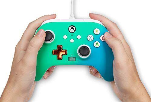 Imagem de Controle com fio aprimorado PowerA para Xbox - Desvanecimento de espuma do mar, gamepad, controle de videogame com fio, controle de jogos, Xbox Series XS, Xbox One - Xbox Series X (somente na Amazon)